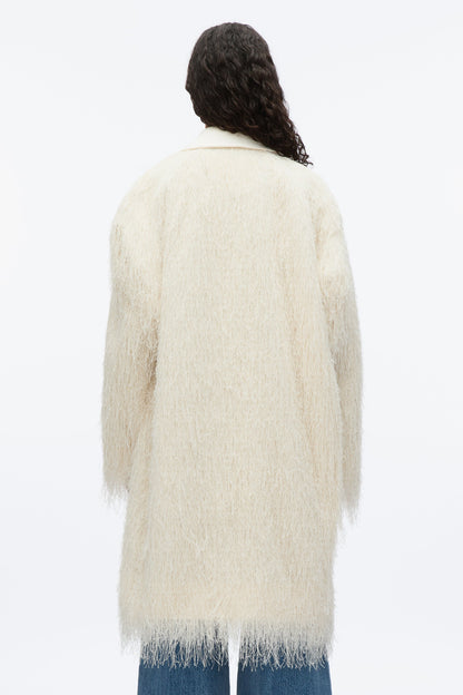 Fringe Tuxedo Coat Ivory