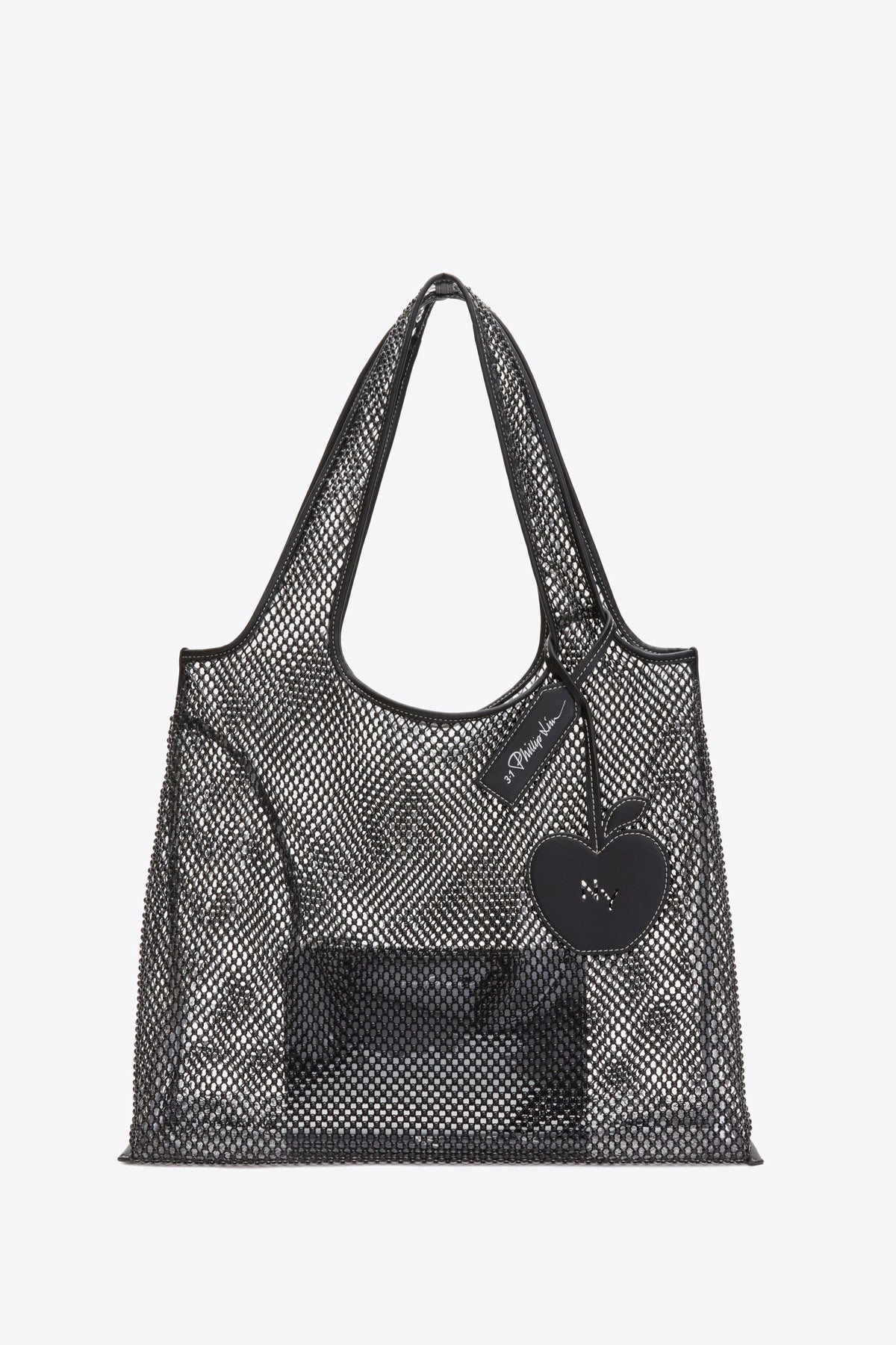 Embellished Mesh Market Tote Black