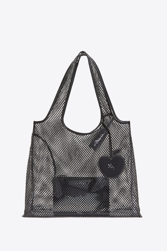 Embellished Mesh Market Tote Black