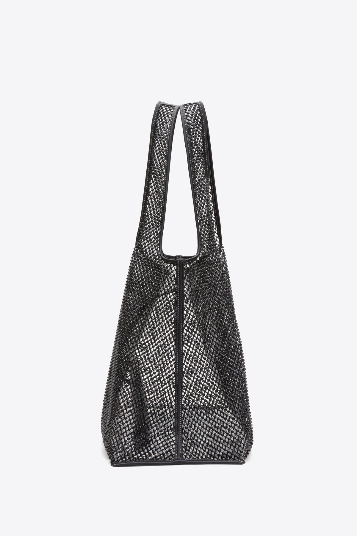 Embellished Mesh Market Tote Black