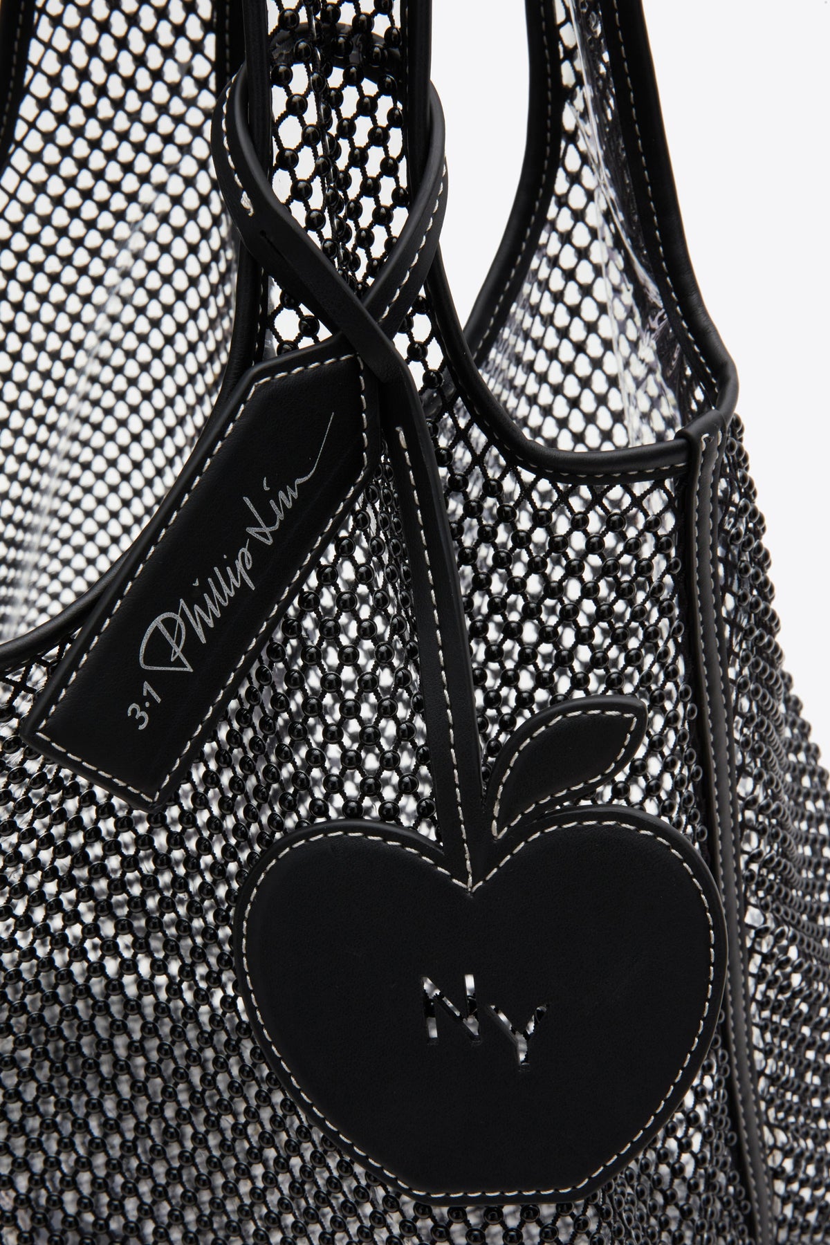 Embellished Mesh Market Tote Black