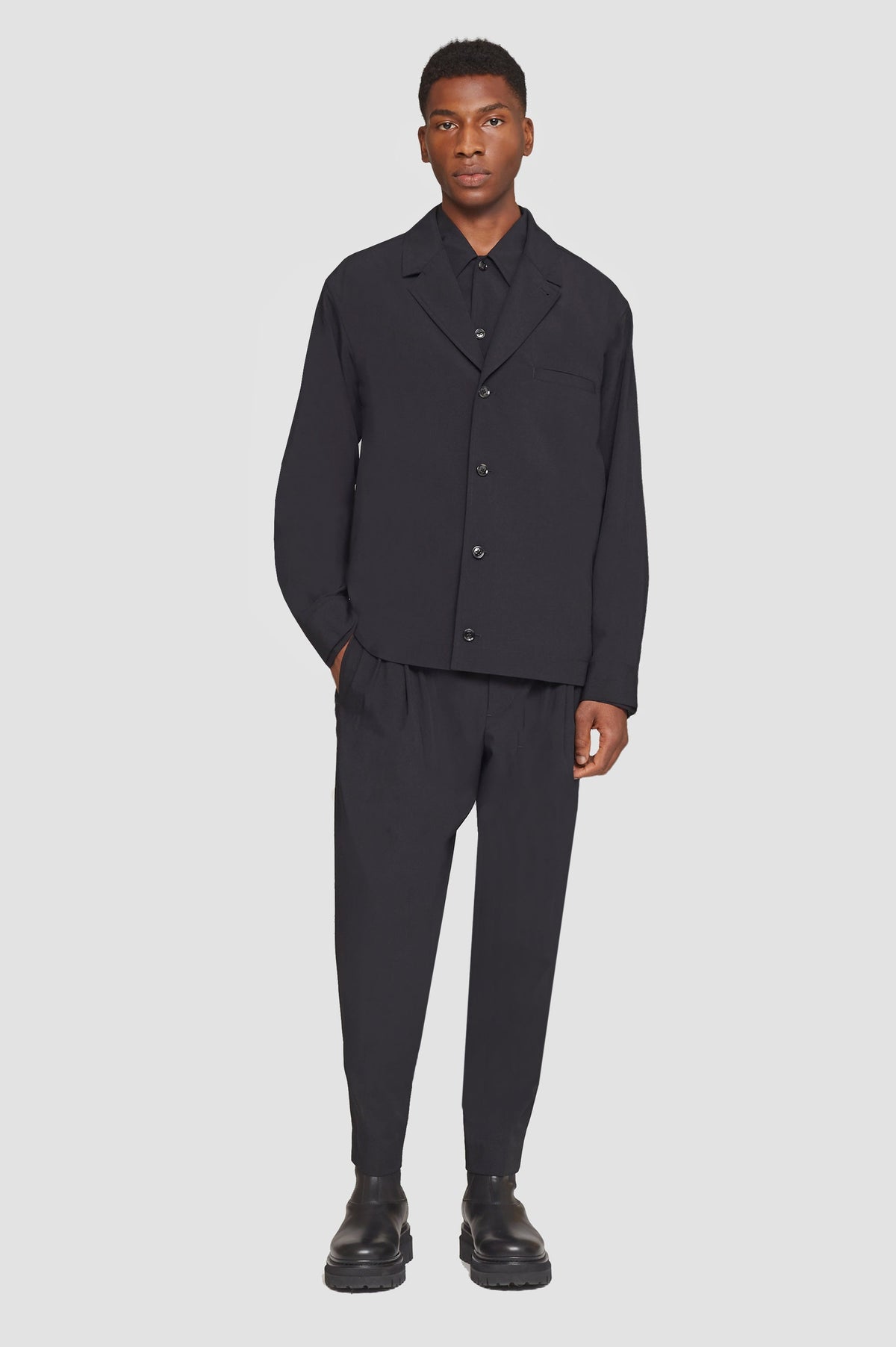Unconstructed Shirt Jacket Black