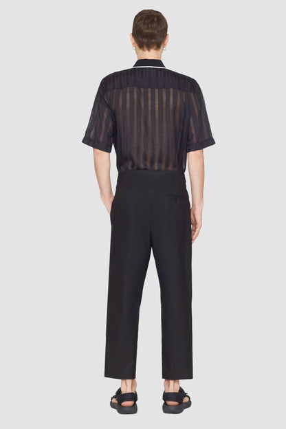Double Pleat Tapered Trouser Black