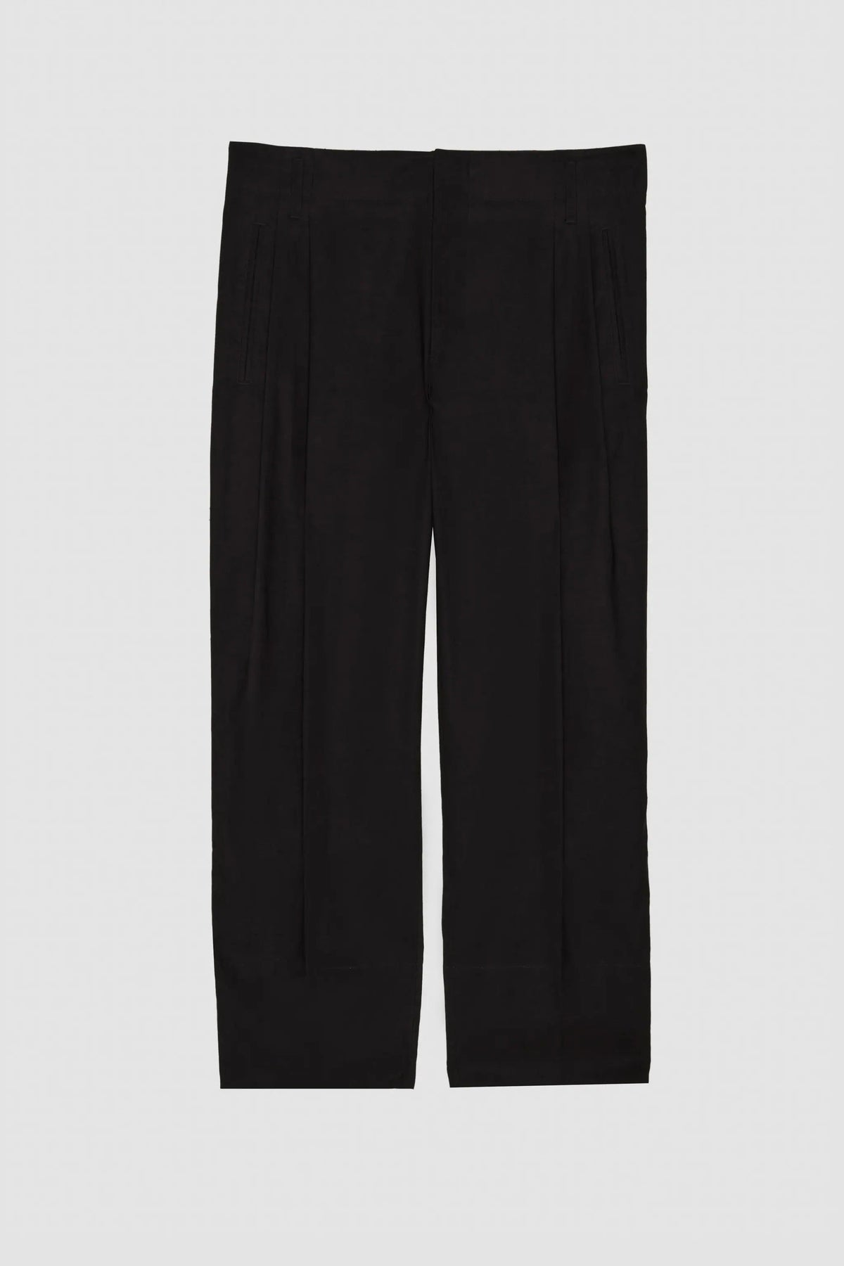 Double Pleat Tapered Trouser Black