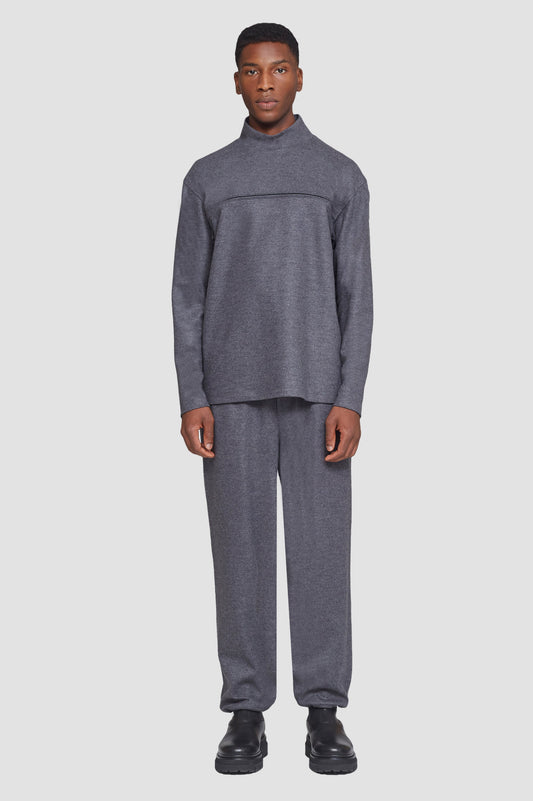 Mock Neck Top Dark Heather Grey
