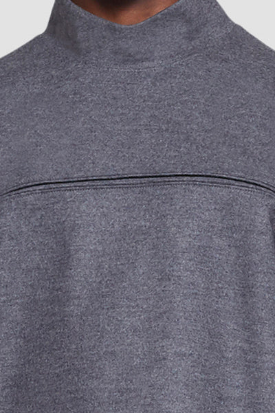 Mock Neck Top Dark Heather Grey