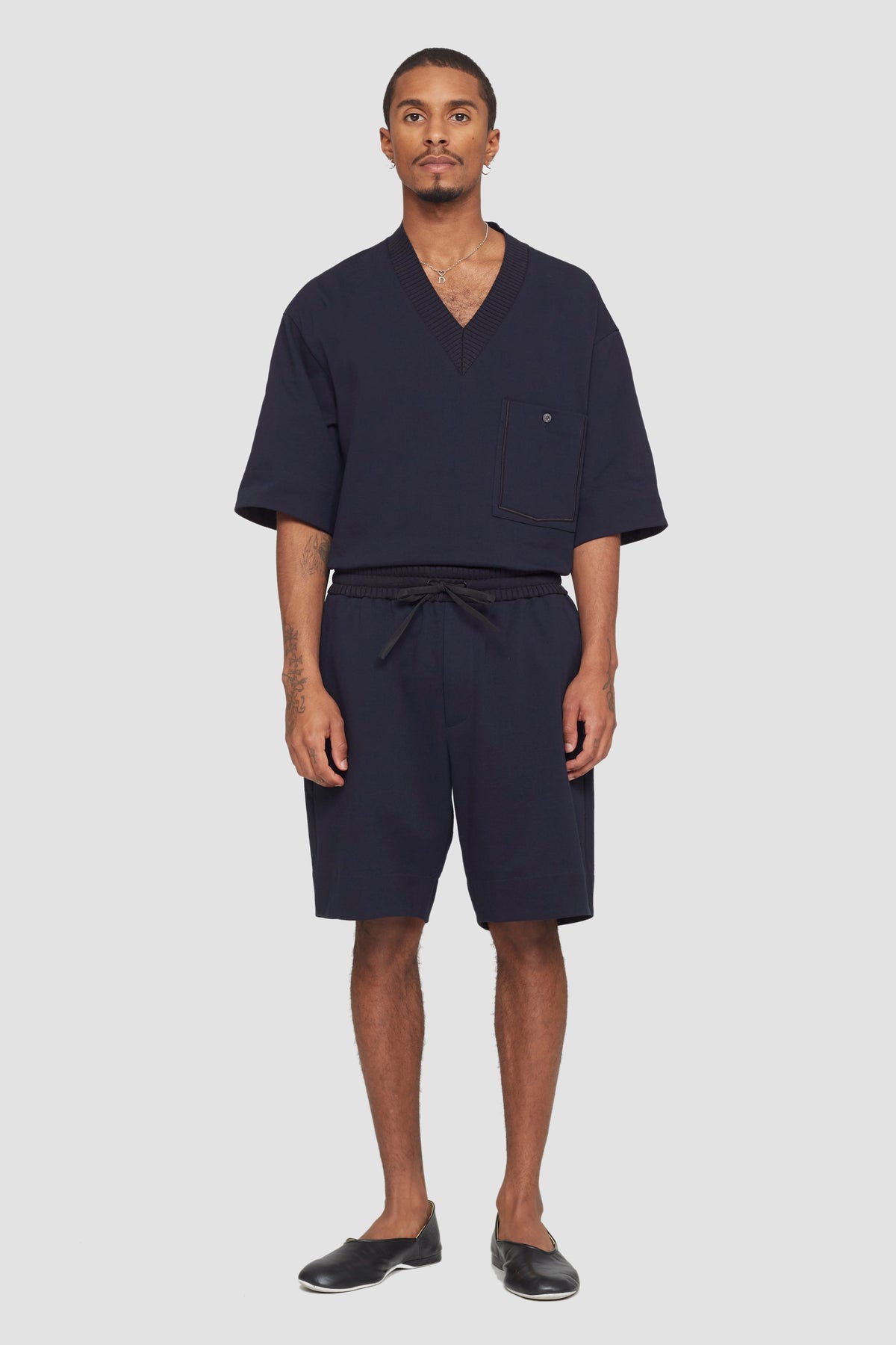 Knit Waist Jersey Boxer Shorts Midnight