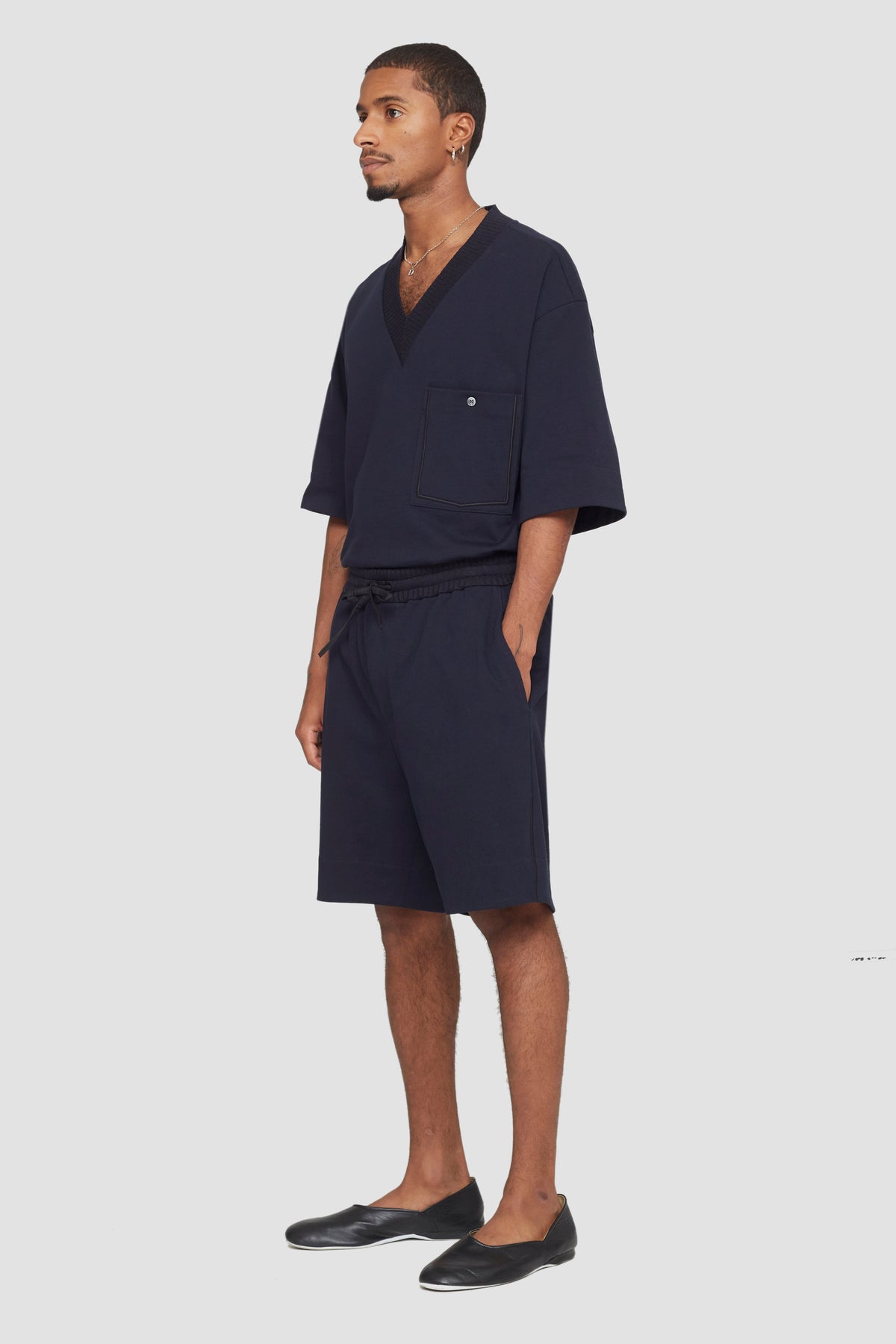 Knit Waist Jersey Boxer Shorts Midnight