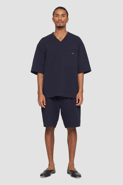 V-Neck Knit Shirt Midnight