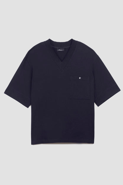 V-Neck Knit Shirt Midnight