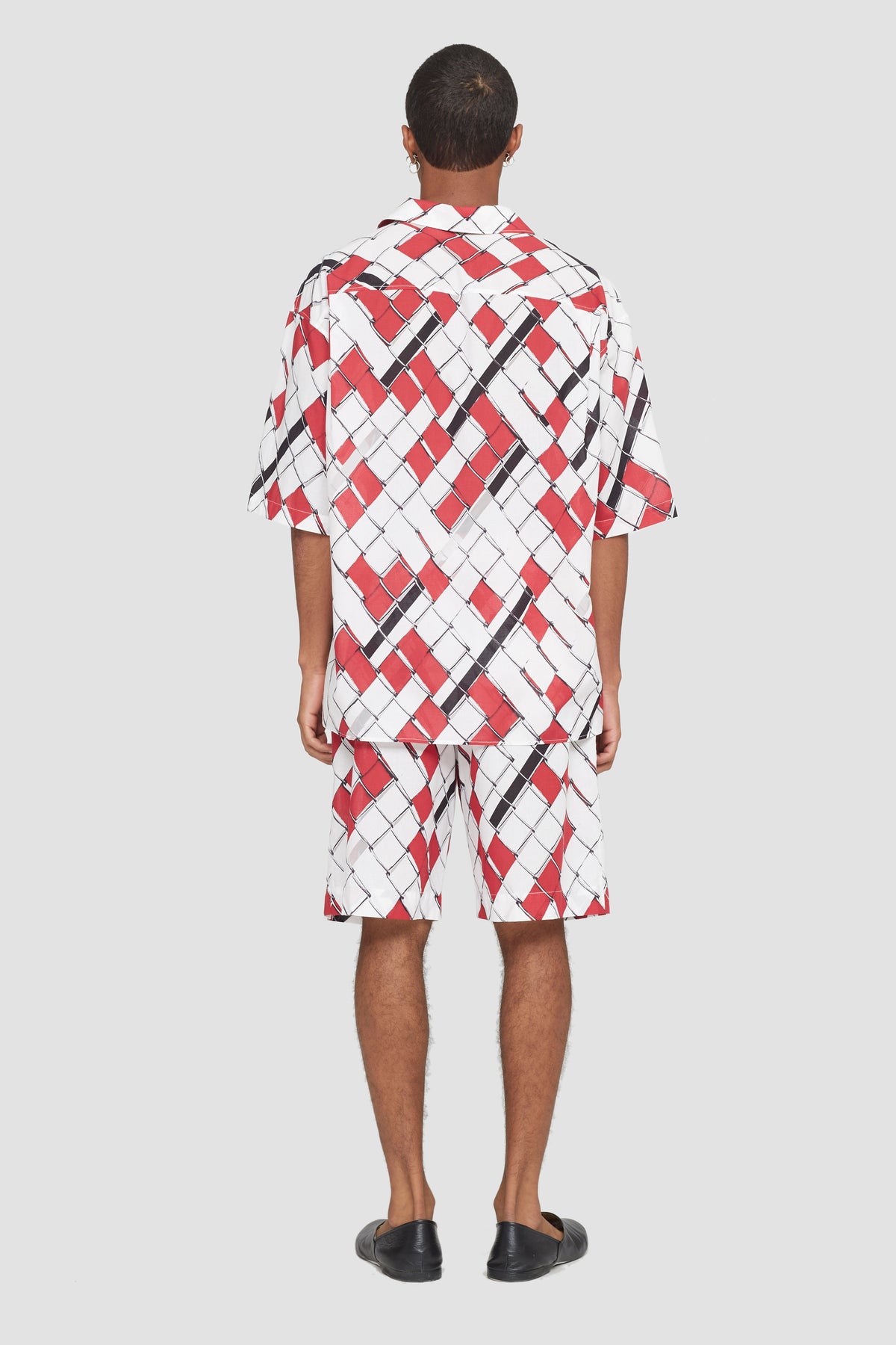 Short Sleeve Shirt Red-Wht Multi
