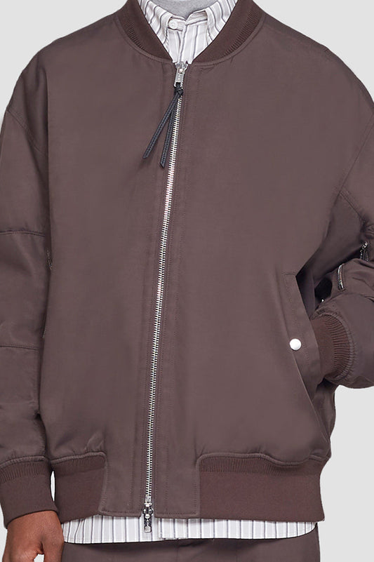 Oversized Bomber Jacket Espresso