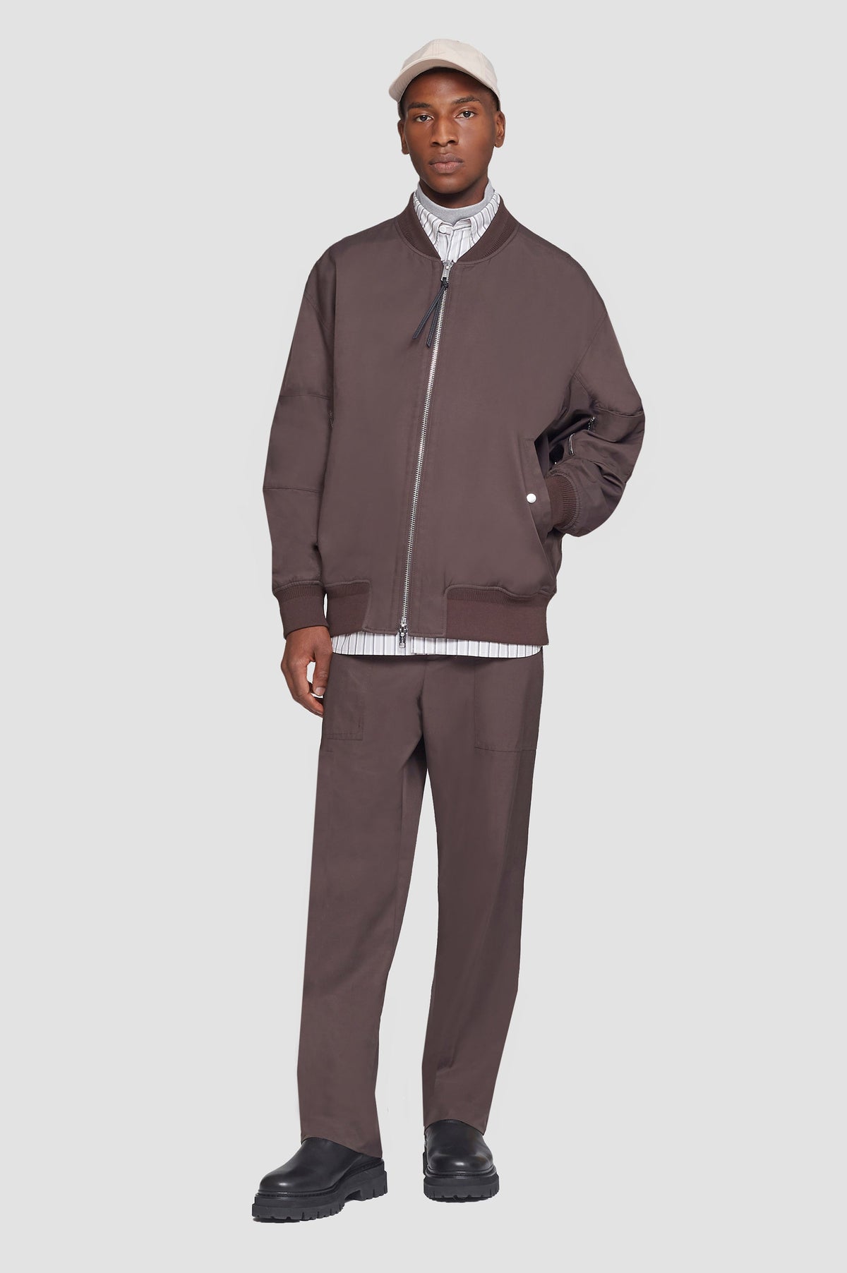 Oversized Bomber Jacket Espresso