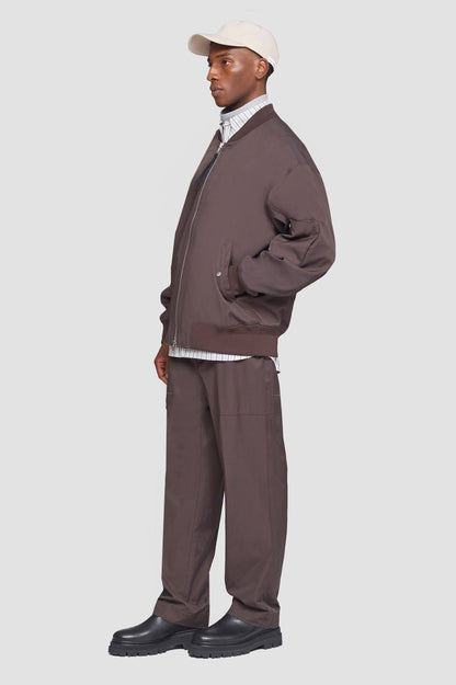 Oversized Bomber Jacket Espresso