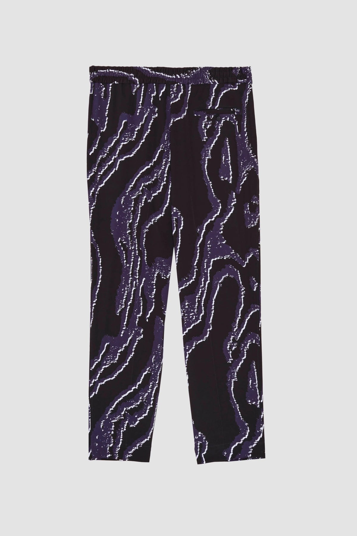 Printed Single Pleat Tapered Trouser Midnight-White