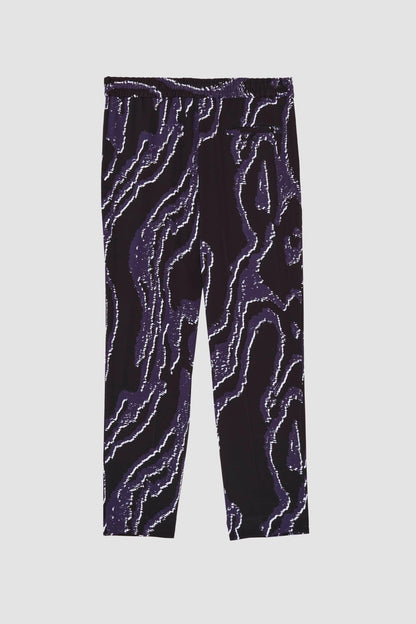 Printed Single Pleat Tapered Trouser Midnight-White