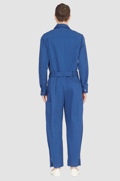 Long-Sleeve Jumpsuit Blue