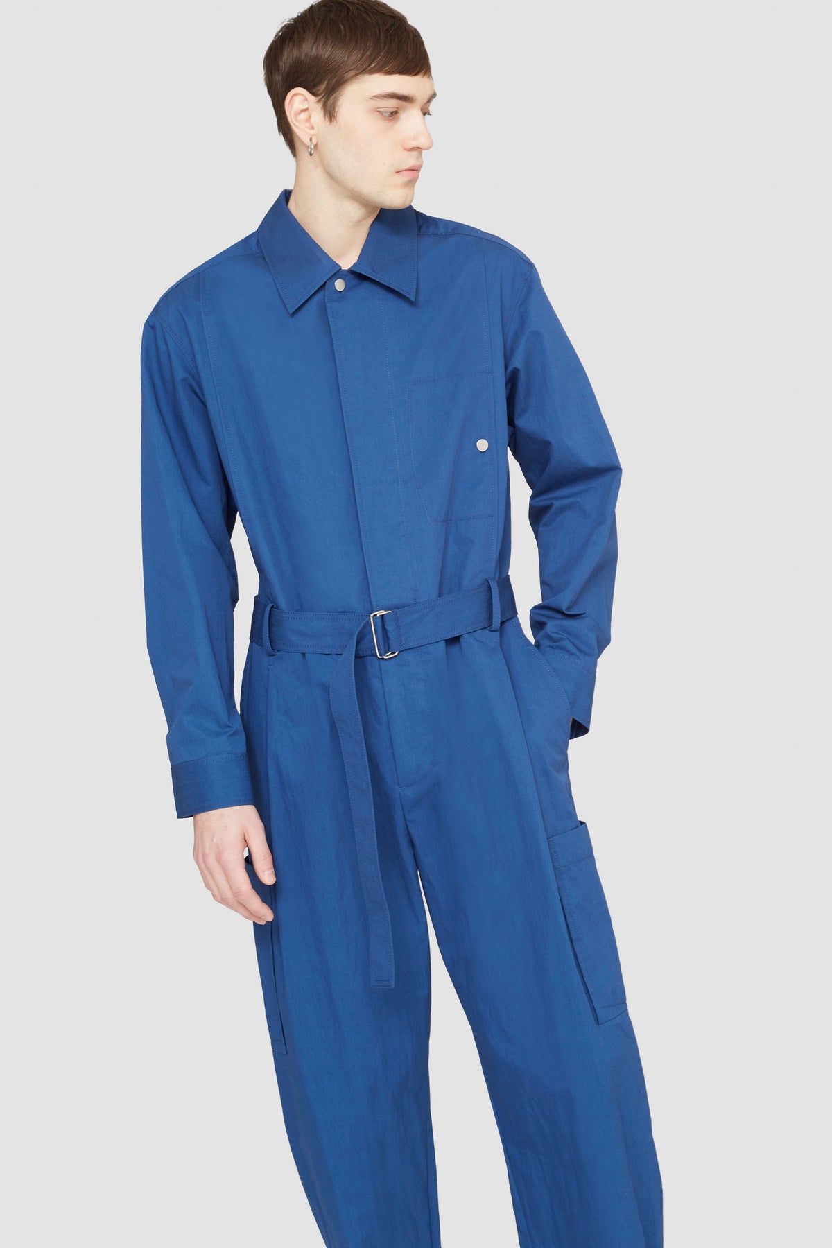 Long-Sleeve Jumpsuit Blue