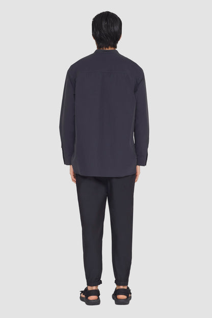 Band-Collar Shirt Faded Black