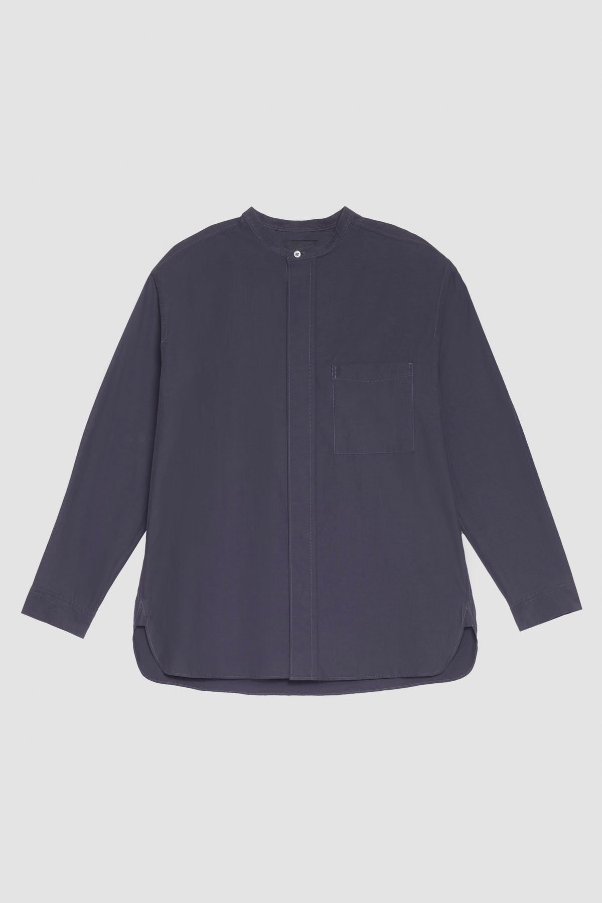 Band-Collar Shirt Faded Black