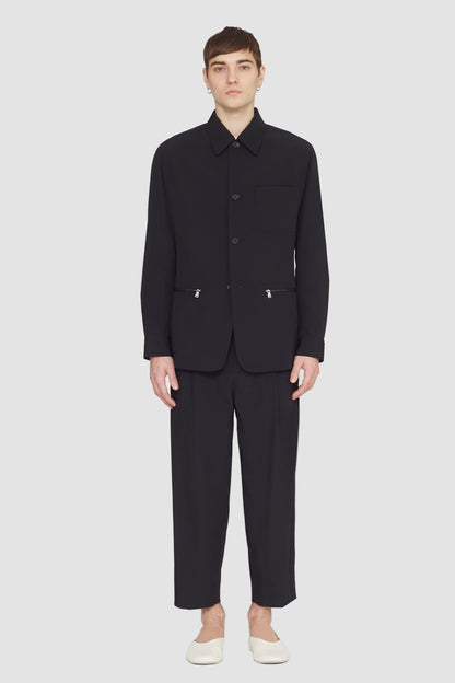 Wool Blend Coach Jacket Black