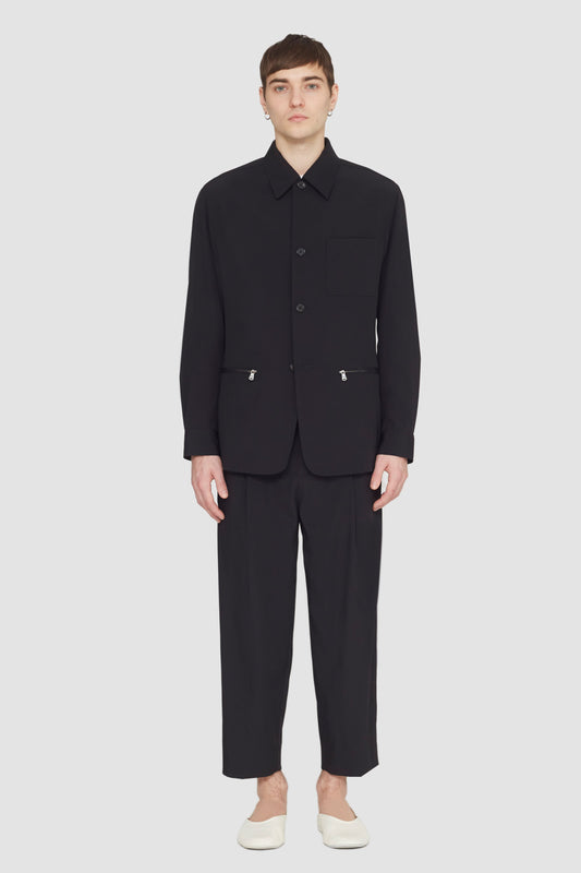 Wool Blend Coach Jacket Black