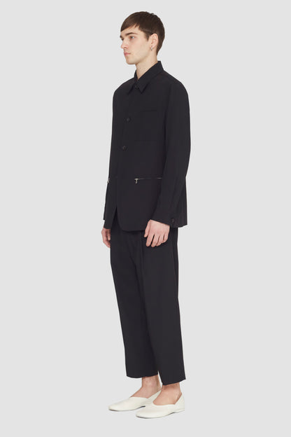 Wool Blend Coach Jacket Black