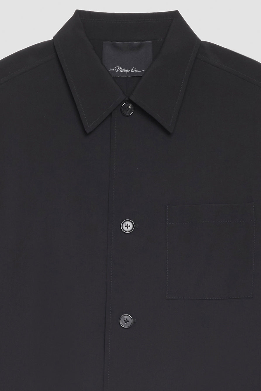 Wool Blend Coach Jacket Black