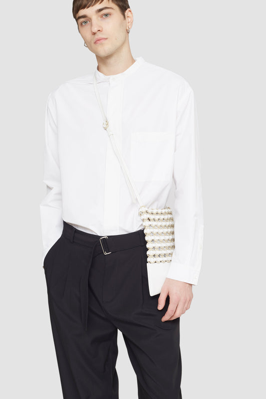 Belted Drop-Crotch Trousers Black