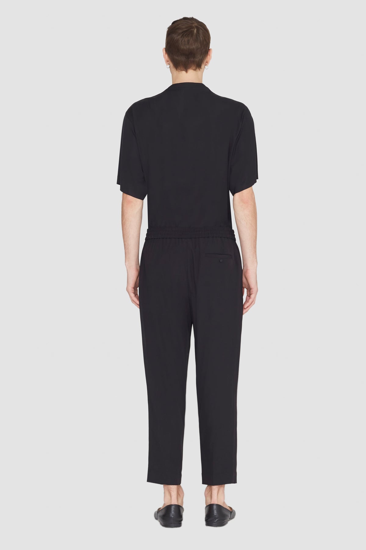 Drawstring Tapered Trouser Black