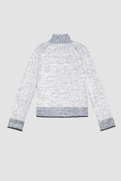 Long Sleeve Marled Pullover Antwht Multi