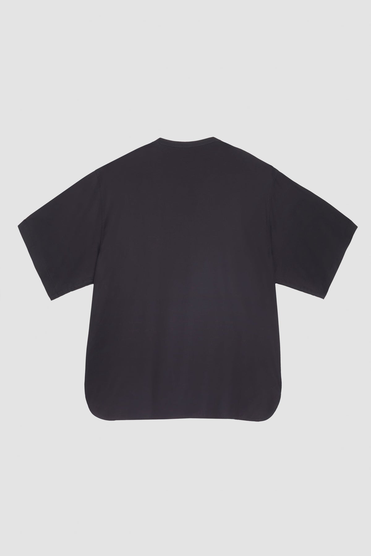 Short Sleeve Zip-Front Baseball Shirt Black
