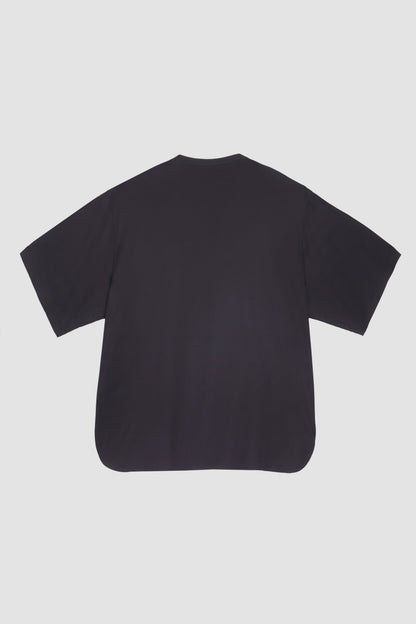 Short Sleeve Zip-Front Baseball Shirt Black