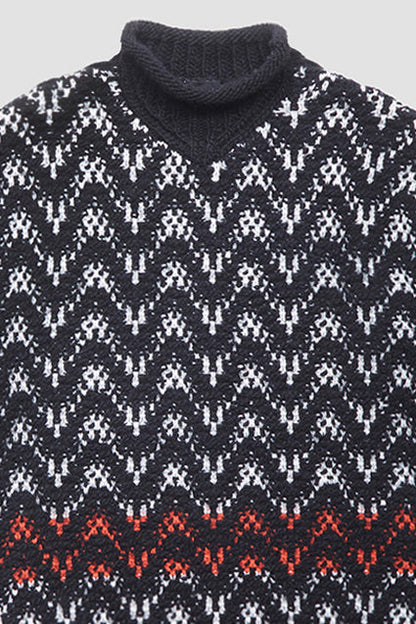 Chevron Jacquard Pullover Cream Multi