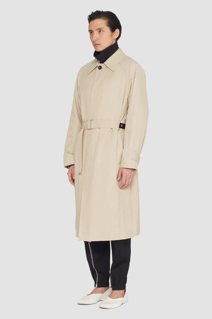 Mid-Length Belted Trench Coat Khaki