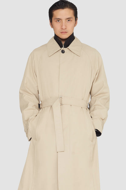 Mid-Length Belted Trench Coat Khaki