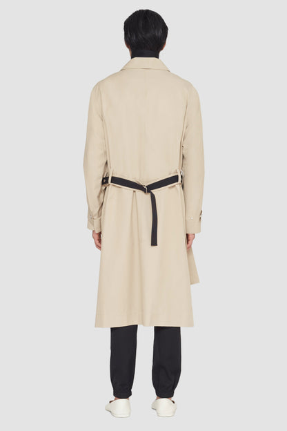 Mid-Length Belted Trench Coat Khaki
