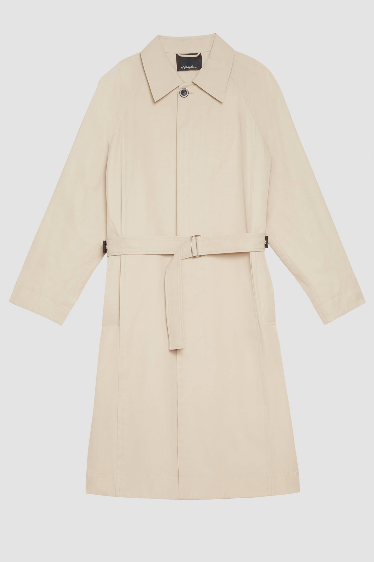 Mid-Length Belted Trench Coat Khaki