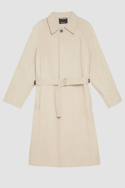 Mid-Length Belted Trench Coat Khaki