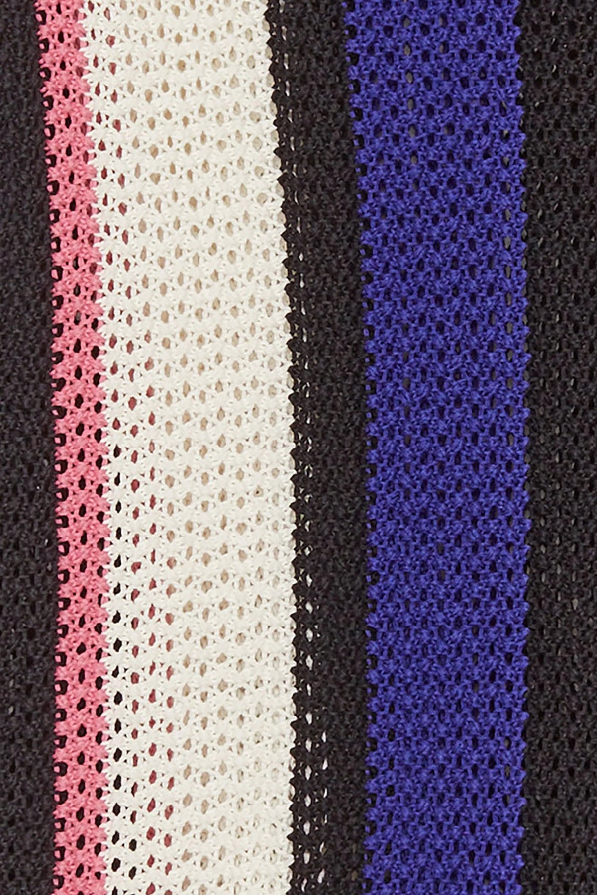 Long Sleeve Stripe Pointelle Pullover Blk Multi