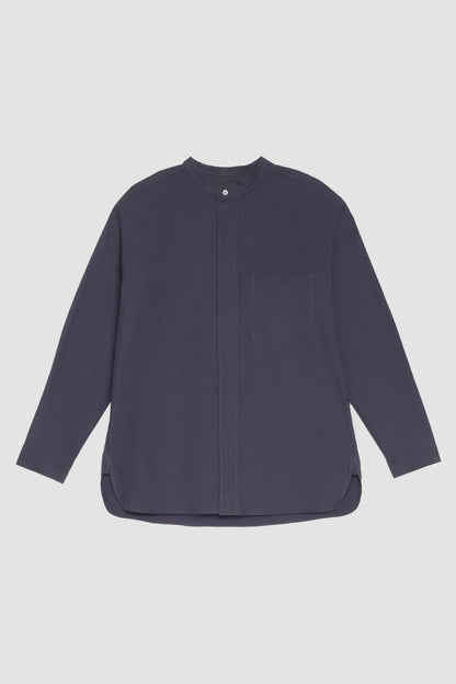 Band-Collar Shirt White