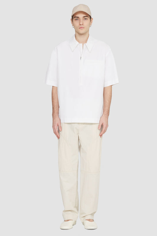 Half-Zip Polo Shirt White