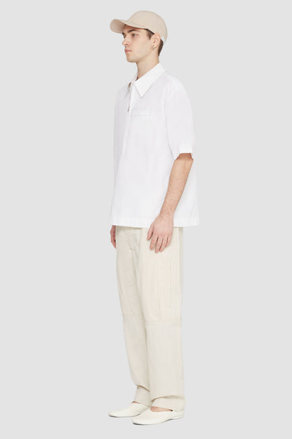 Half-Zip Polo Shirt White