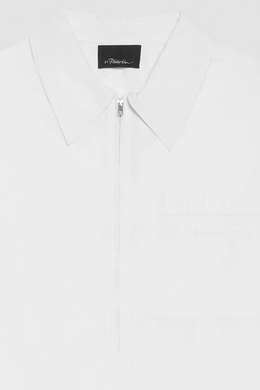 Half-Zip Polo Shirt White