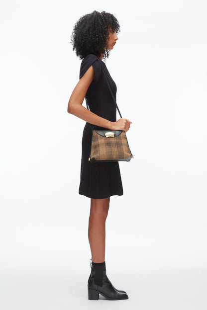 ID Petite Soft Shoulder Bag Brown Multi