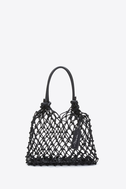 Faux Fur Macrame Mini Sac Black