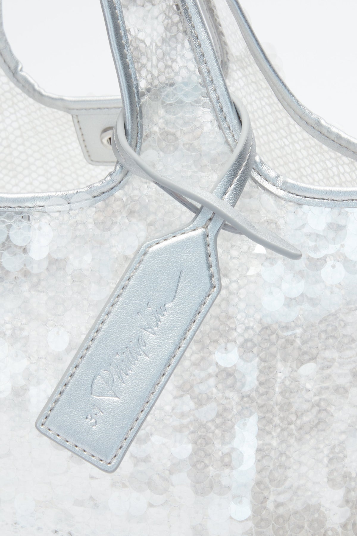 Sequin Mini Market Tote Silver
