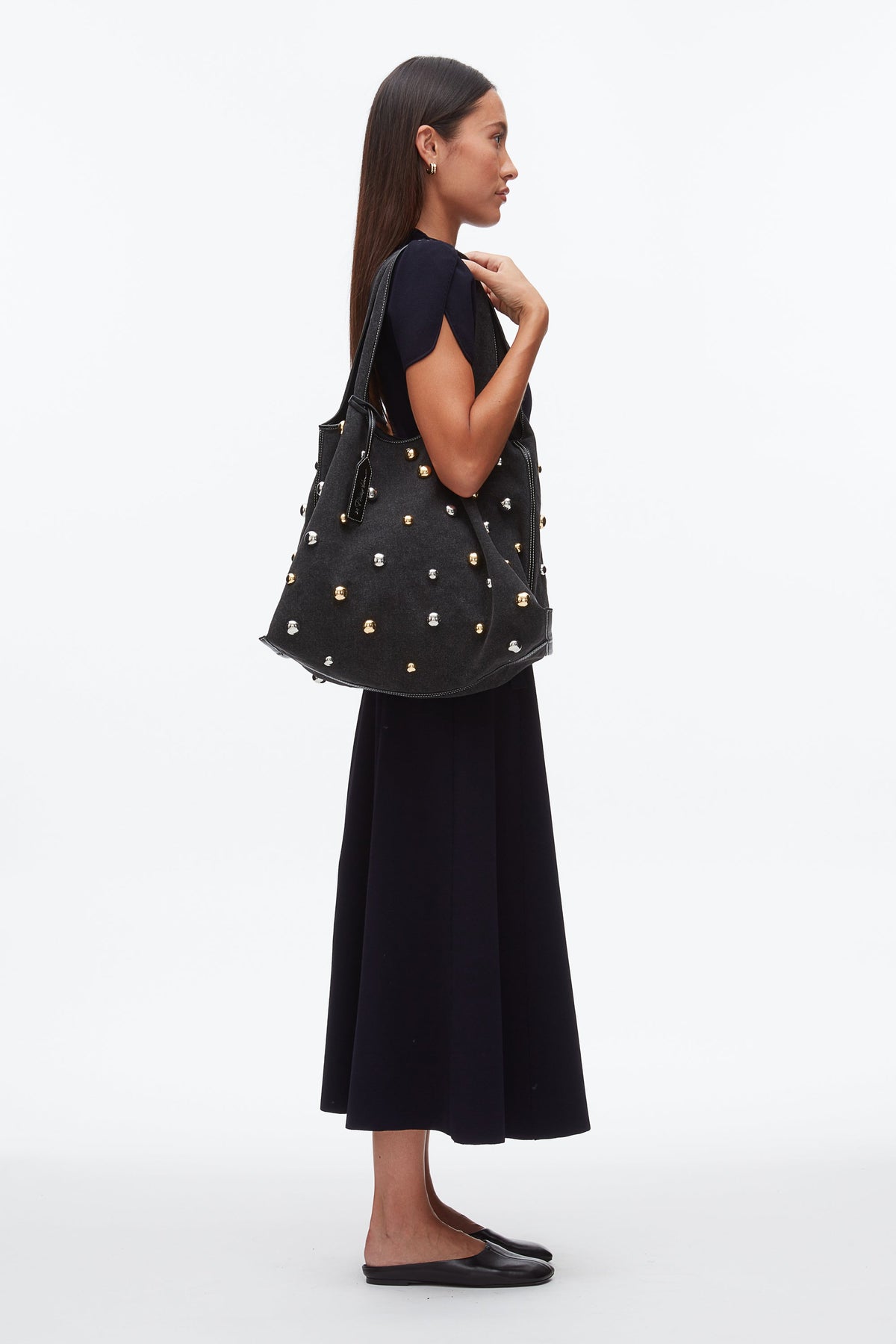 Dome Embellishment Market Tote Black