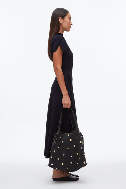 Dome Embellishment Market Tote Black