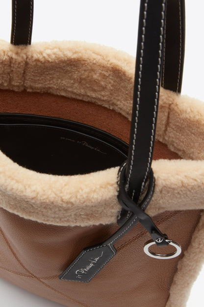 Slim Tote Ivory-Camel